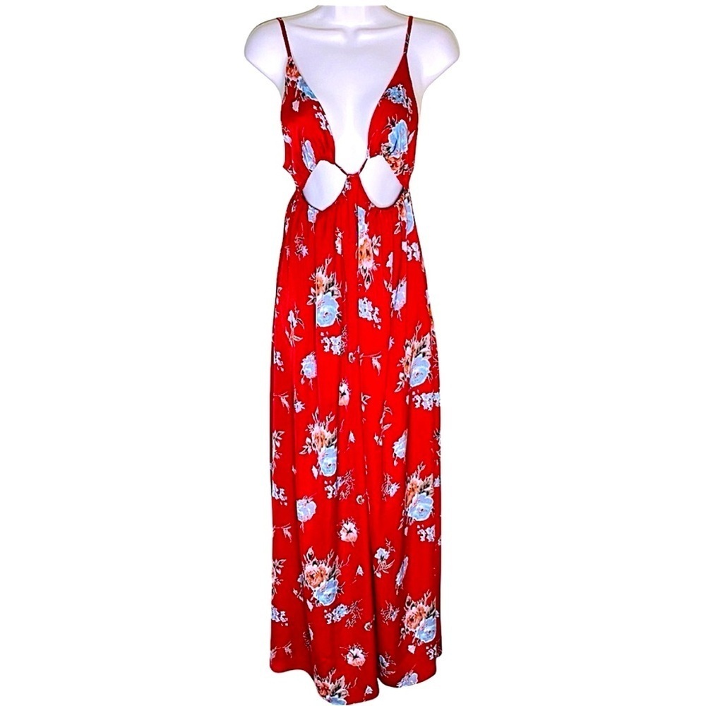 Nwt Forever 21 Floral Print Satin Maxi Dress Size S NWT